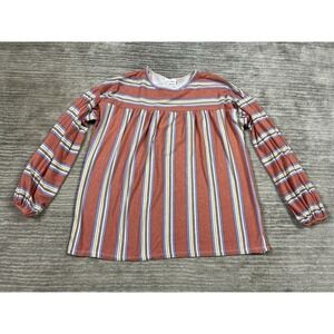 Lime + Chili Top‎ Womens Medium Multicolor Striped Polyester Blend Casual